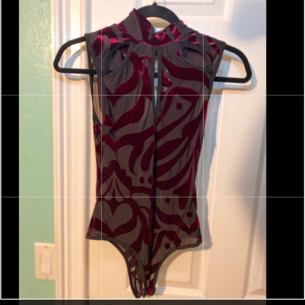 Burgundy Zebra Print Bodysuit